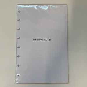 Unused Cloth & Paper half letter meeting notes inserts.
